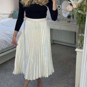 ZARA pleated satin midi SKIRT
